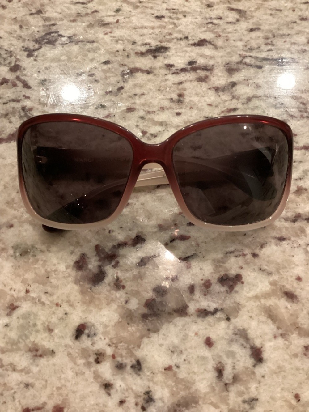 Marc by Marc Jacobs Two-Tone Brown and Cream Oversized Sunglasses